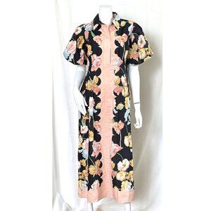 COPY - Tuckernuck Moonlight Iris Delaney Midi Dress Sz M Peach Pink Green Black…